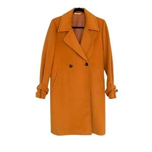 TULAROSA Revolve Double Breasted Long Fall Winter Coat Orange XS